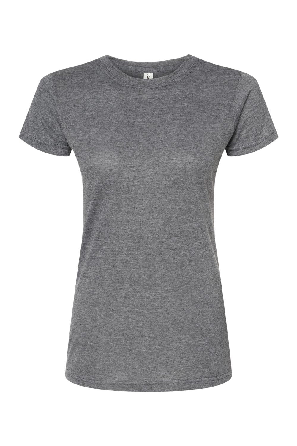 Tultex 240 Womens Poly-Rich Short Sleeve Crewneck T-Shirt Heather Charcoal Grey Flat Front