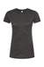Tultex 240 Womens Poly-Rich Short Sleeve Crewneck T-Shirt Heather Graphite Grey Flat Front