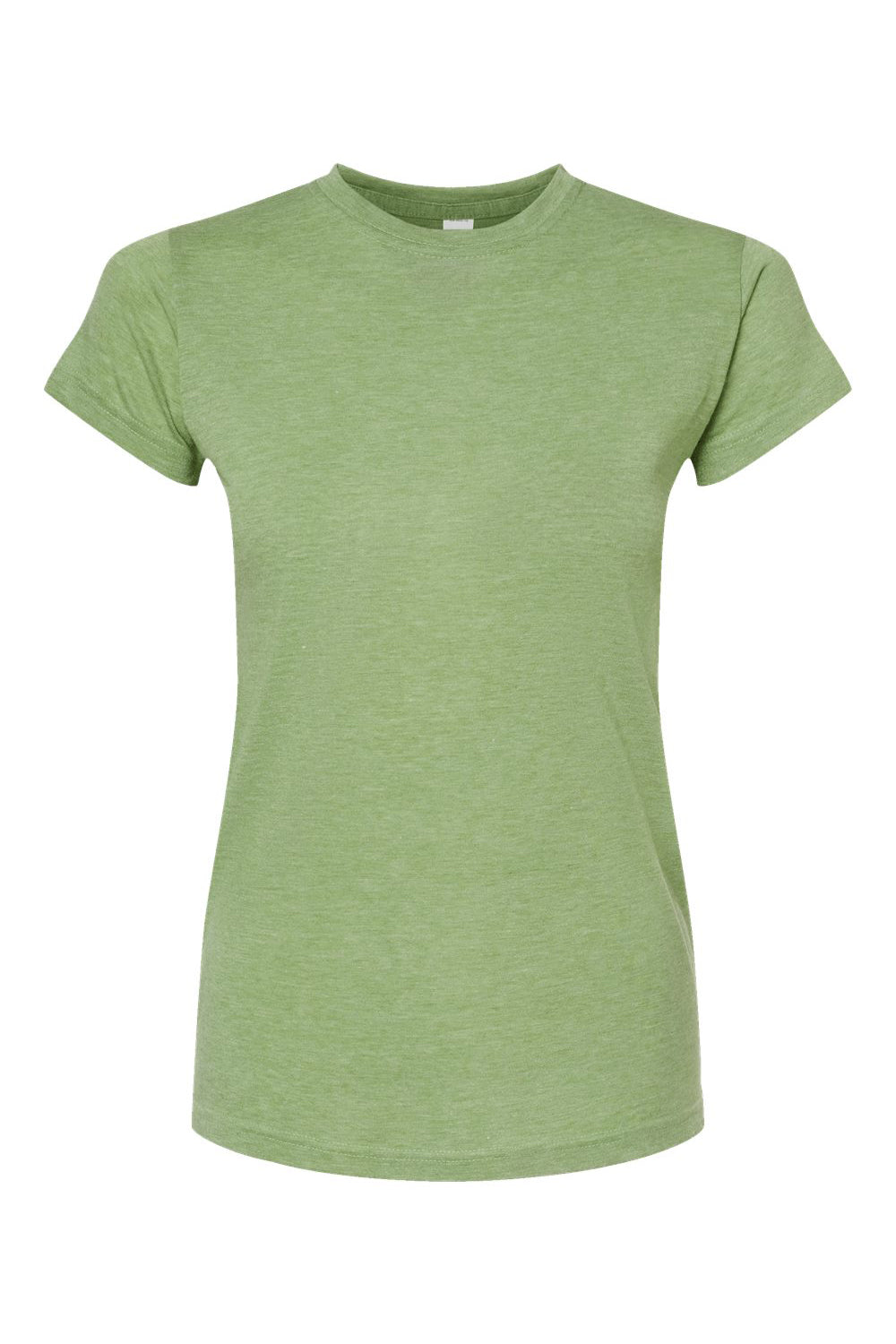 Tultex 240 Womens Poly-Rich Short Sleeve Crewneck T-Shirt Heather Green Flat Front