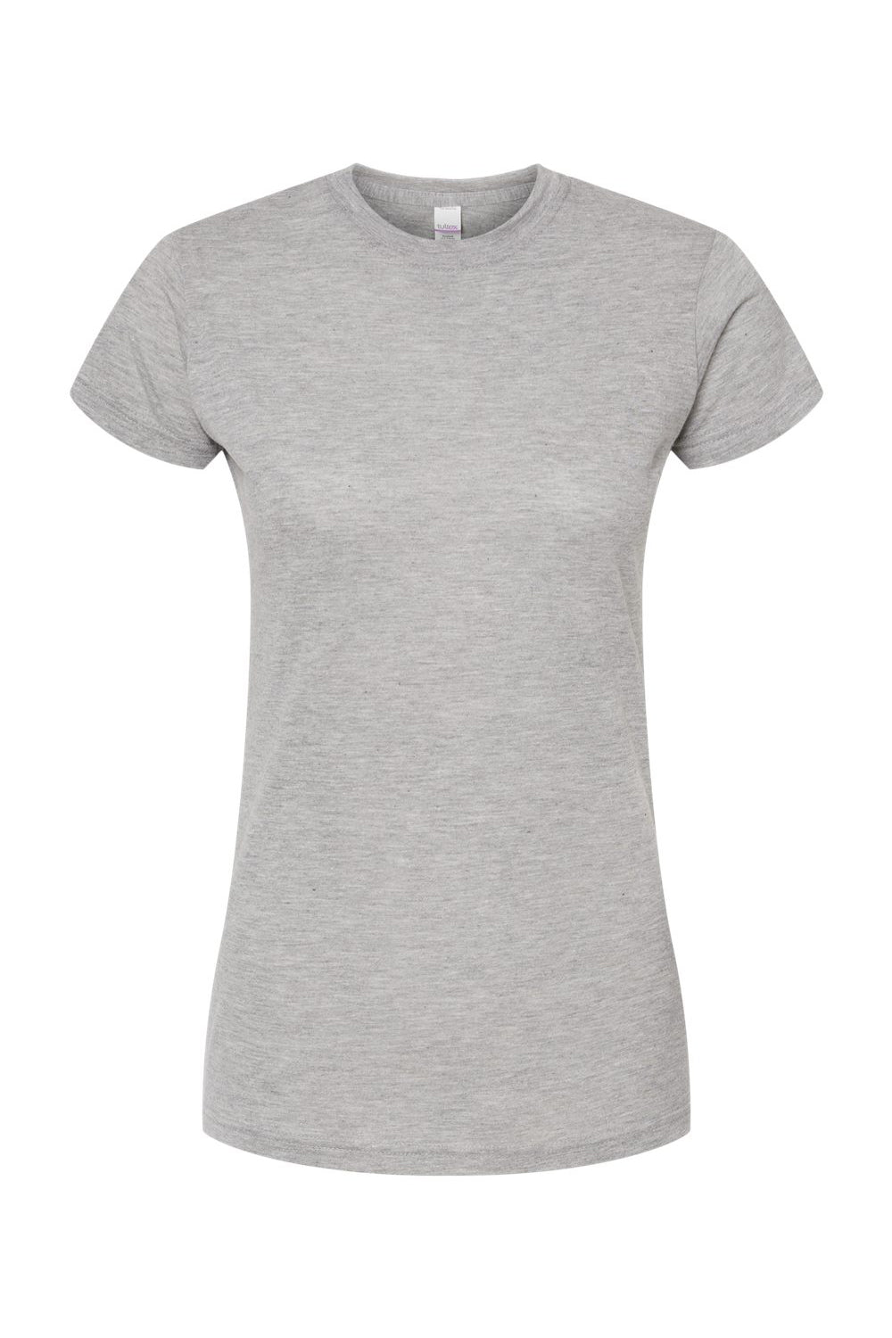 Tultex 240 Womens Poly-Rich Short Sleeve Crewneck T-Shirt Heather Grey Flat Front