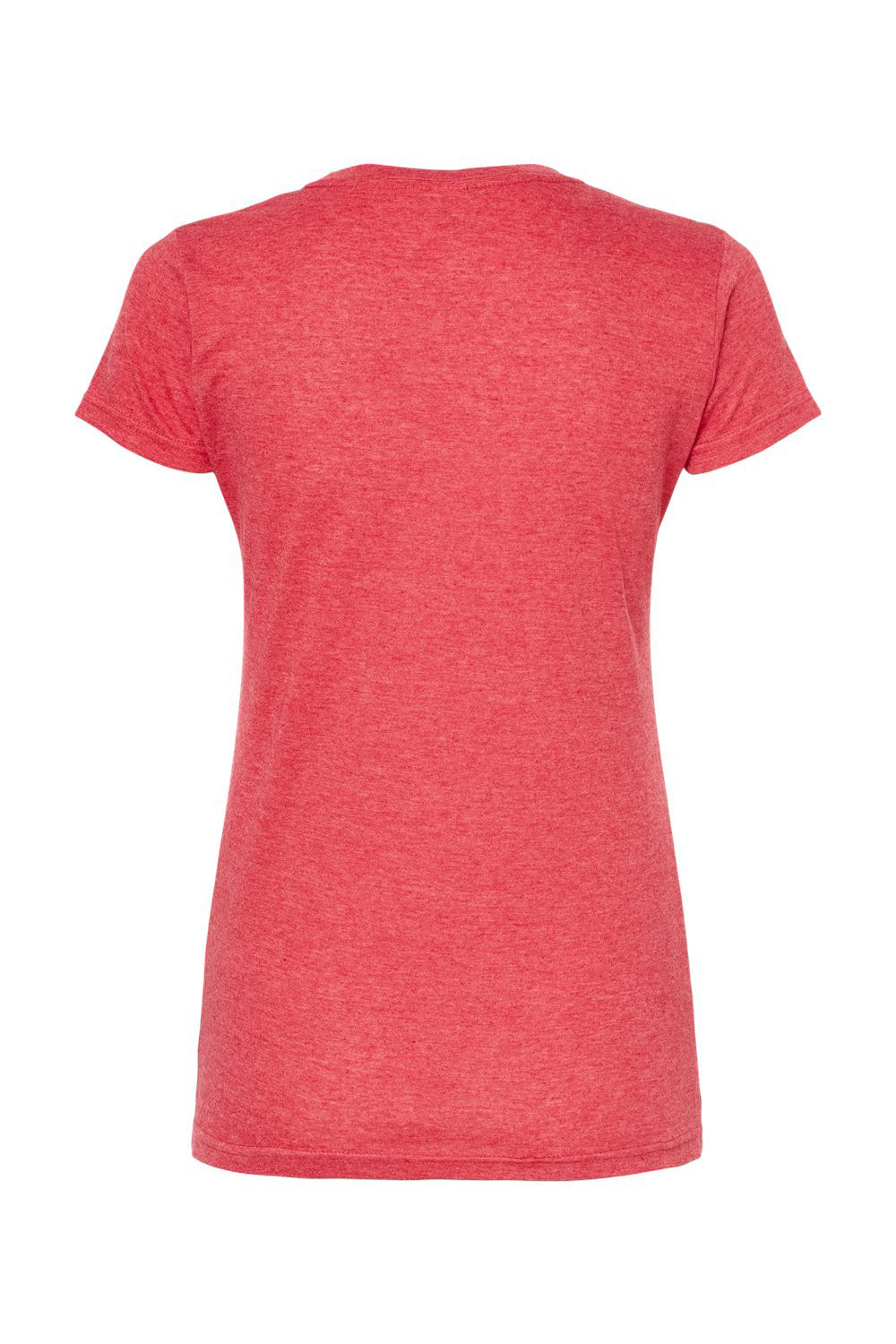 Tultex 240 Womens Poly-Rich Short Sleeve Crewneck T-Shirt Heather Red Flat Back
