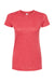 Tultex 240 Womens Poly-Rich Short Sleeve Crewneck T-Shirt Heather Red Flat Front