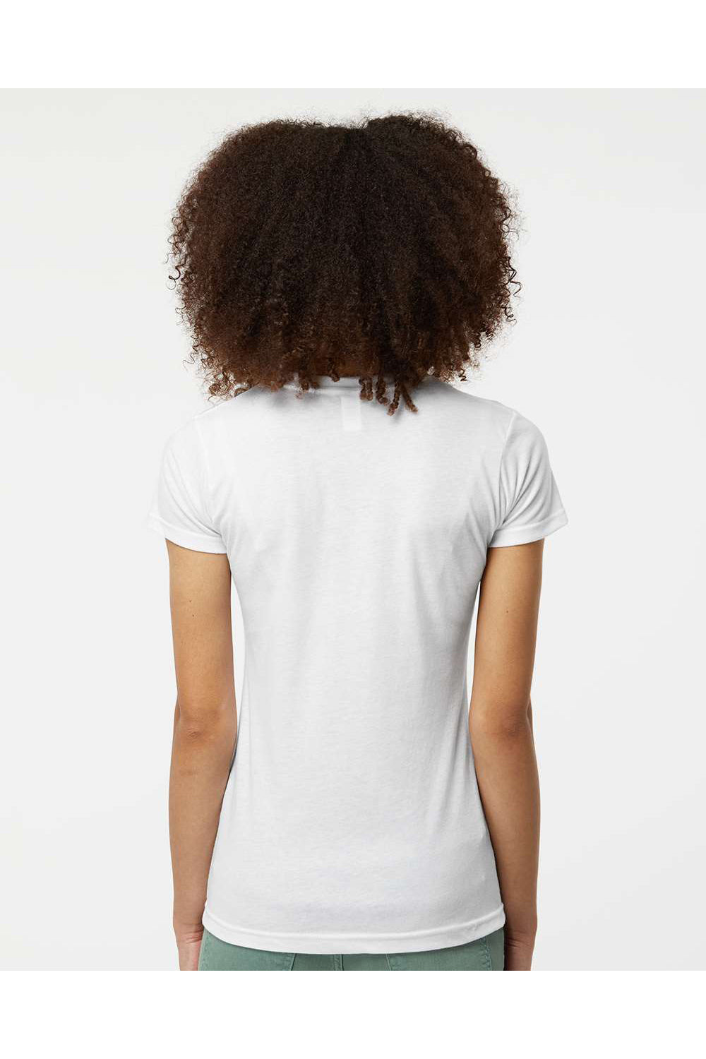 Tultex 240 Womens Poly-Rich Short Sleeve Crewneck T-Shirt White Model Back