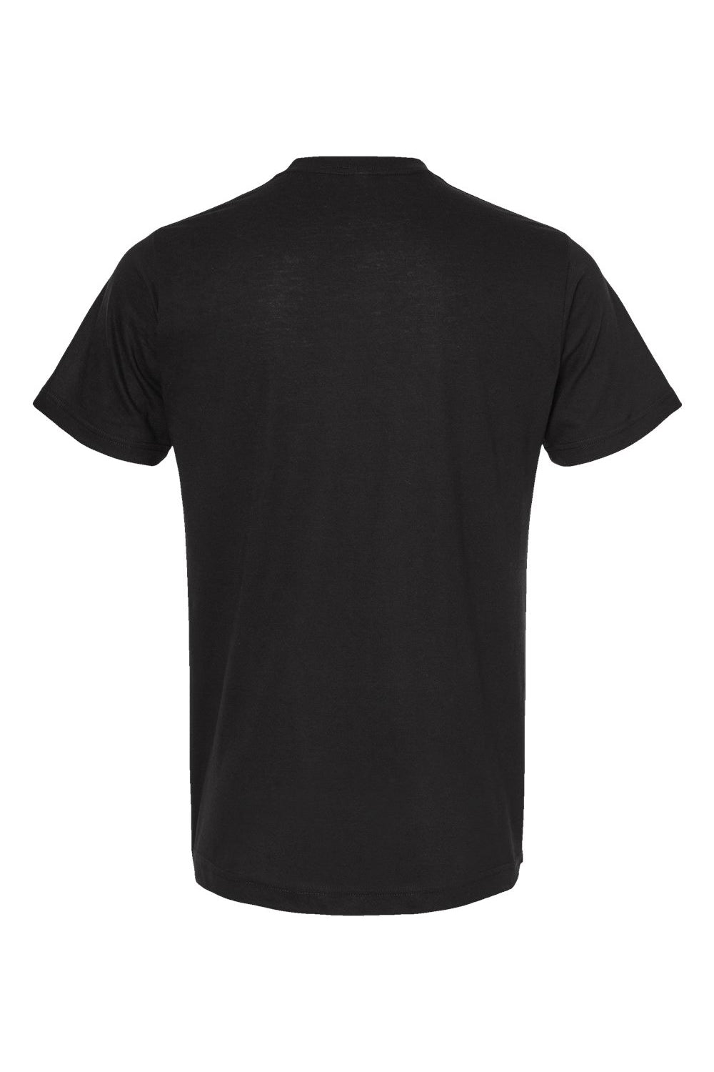 Tultex 241 Mens Poly-Rich Short Sleeve Crewneck T-Shirt Black Flat Back
