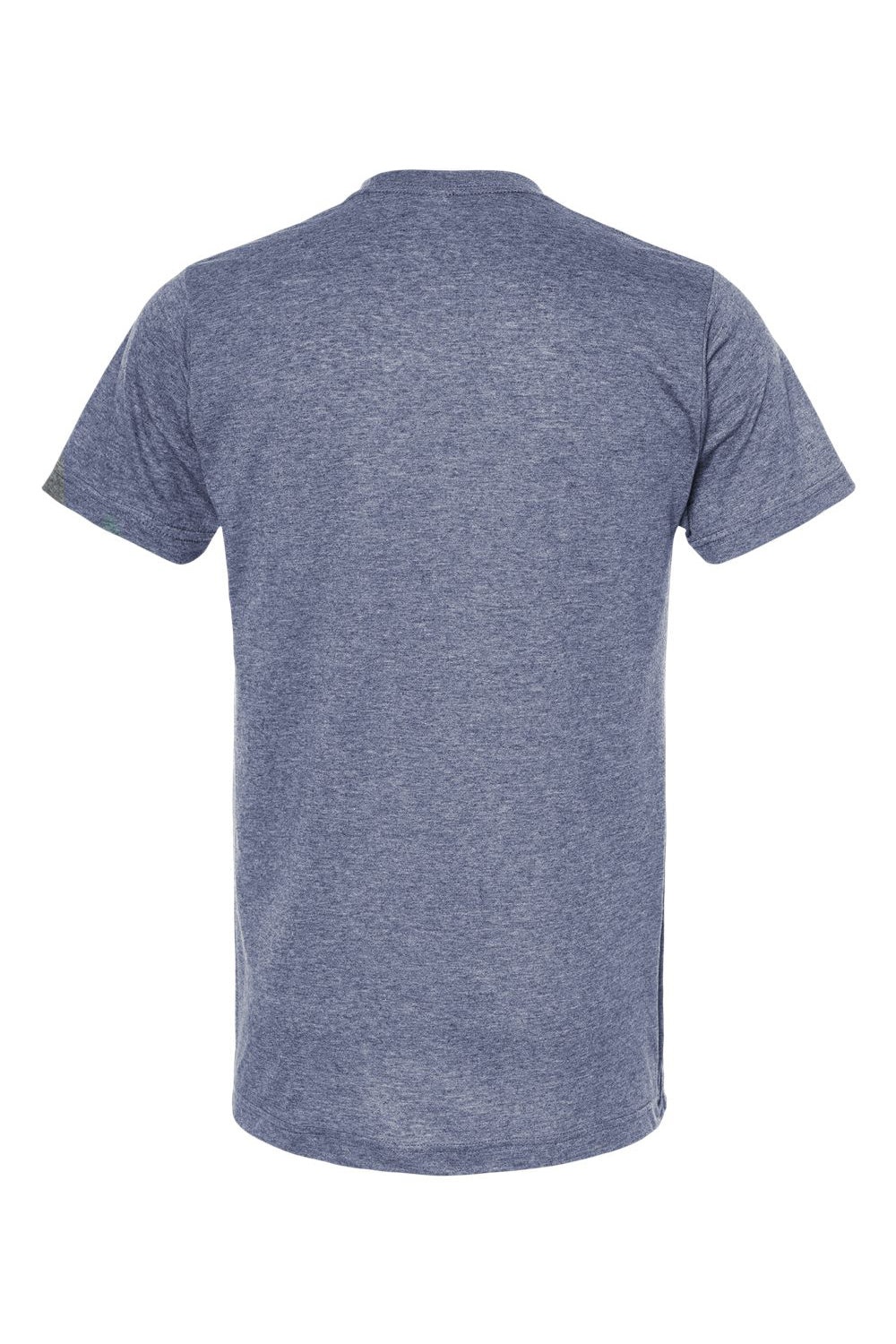 Tultex 241 Mens Poly-Rich Short Sleeve Crewneck T-Shirt Heather Denim Blue Flat Back