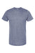 Tultex 241 Mens Poly-Rich Short Sleeve Crewneck T-Shirt Heather Denim Blue Flat Front