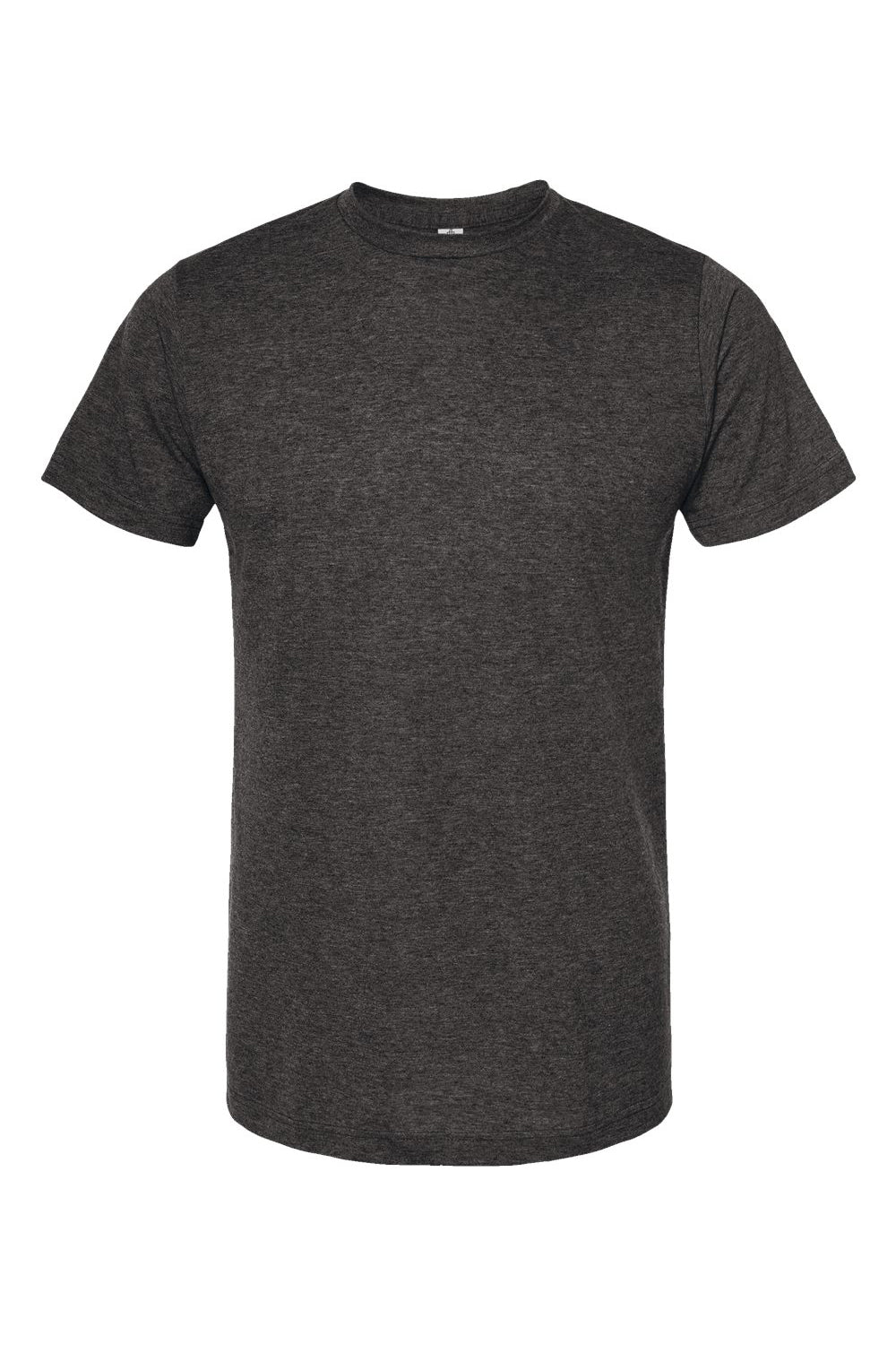 Tultex 241 Mens Poly-Rich Short Sleeve Crewneck T-Shirt Heather Graphite Grey Flat Front