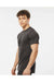 Tultex 241 Mens Poly-Rich Short Sleeve Crewneck T-Shirt Heather Graphite Grey Model Side