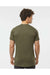 Tultex 241 Mens Poly-Rich Short Sleeve Crewneck T-Shirt Heather Military Green Model Back