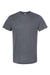 Tultex 241 Mens Poly-Rich Short Sleeve Crewneck T-Shirt Heather Navy Blue Flat Front