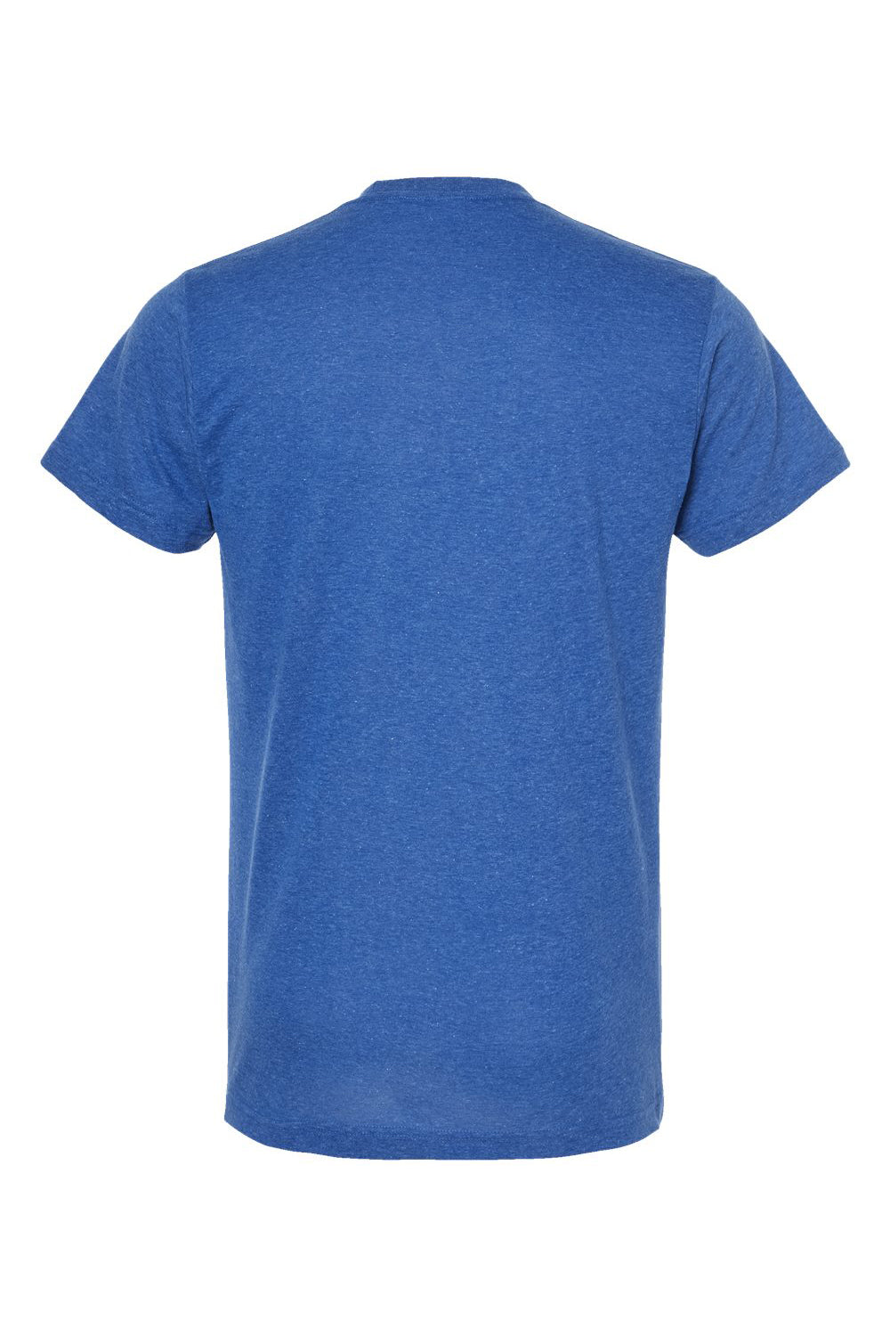 Tultex 241 Mens Poly-Rich Short Sleeve Crewneck T-Shirt Heather Royal Blue Flat Back