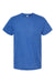 Tultex 241 Mens Poly-Rich Short Sleeve Crewneck T-Shirt Heather Royal Blue Flat Front