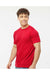 Tultex 241 Mens Poly-Rich Short Sleeve Crewneck T-Shirt Red Model Side