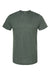 Tultex 241 Mens Poly-Rich Short Sleeve Crewneck T-Shirt Heather Hunter Green Flat Front