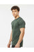 Tultex 241 Mens Poly-Rich Short Sleeve Crewneck T-Shirt Heather Hunter Green Model Side
