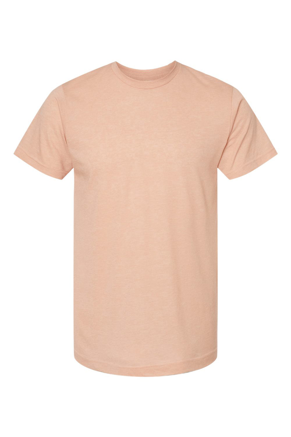 Tultex 241 Mens Poly-Rich Short Sleeve Crewneck T-Shirt Heather Peach Flat Front
