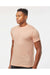 Tultex 241 Mens Poly-Rich Short Sleeve Crewneck T-Shirt Heather Peach Model Side
