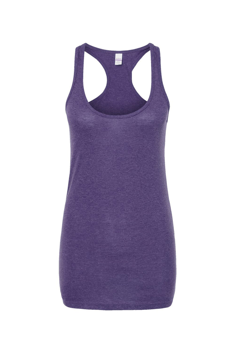 Tultex 190 Womens Poly-Rich Racerback Tank Top Heather Purple Flat Front