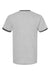 Tultex 246 Mens Fine Jersey Ringer Short Sleeve Crewneck T-Shirt Heather Grey/Heather Charcoal Grey Flat Back
