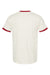 Tultex 246 Mens Fine Jersey Ringer Short Sleeve Crewneck T-Shirt Vintage White/Rio Red Flat Back