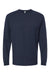 Tultex 291 Mens Jersey Long Sleeve Crewneck T-Shirt Navy Blue Flat Front