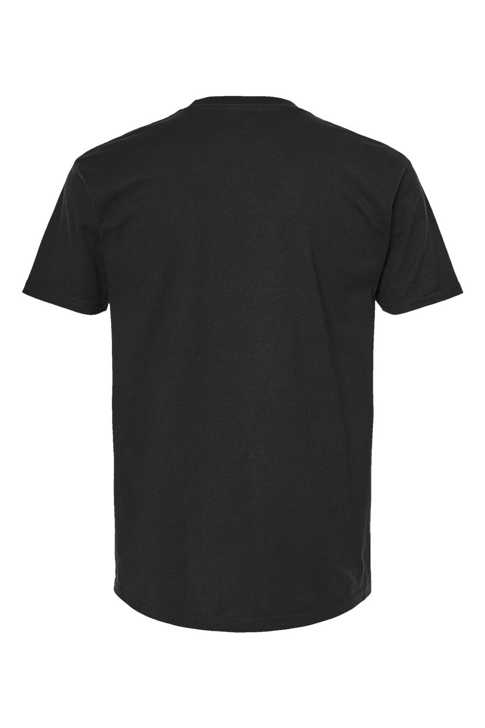 Tultex 293 Mens Jersey Short Sleeve Crewneck T-Shirt w/ Pocket Black Flat Back