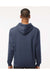 Tultex 320 Mens Fleece Hooded Sweatshirt Hoodie Heather Denim Blue Model Back