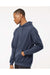 Tultex 320 Mens Fleece Hooded Sweatshirt Hoodie Heather Denim Blue Model Side