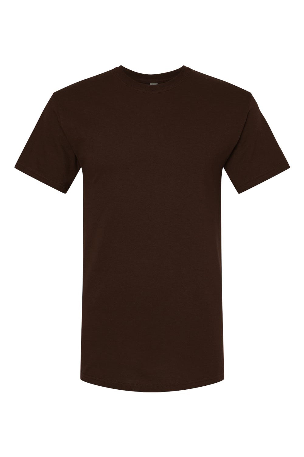 M&O 4800 Mens Gold Soft Touch Short Sleeve Crewneck T-Shirt Chocolate Brown Flat Front