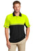 CornerStone CS423 Mens Enhanced Visibility Moisture Wicking Short Sleeve Polo Shirt Safety Yellow/Black Model Front