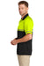 CornerStone CS423 Mens Enhanced Visibility Moisture Wicking Short Sleeve Polo Shirt Safety Yellow/Black Model Side