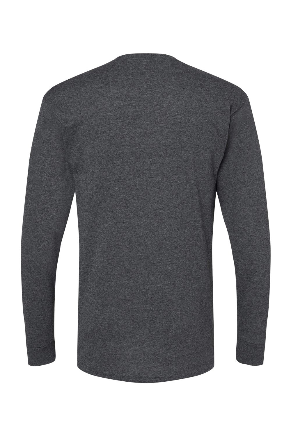 M&O 4820 Mens Gold Soft Touch Long Sleeve Crewneck T-Shirt Heather Dark Grey Flat Back