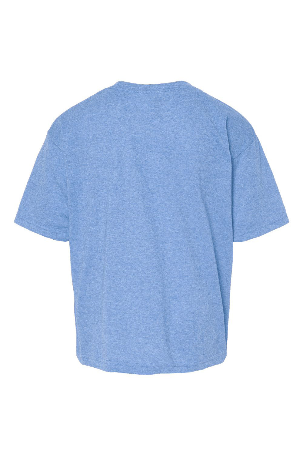 M&O 4850 Youth Gold Soft Touch Short Sleeve Crewneck T-Shirt Heather Light Blue Flat Back