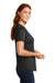 Sport-Tek LST468 Womens Endeavor Moisture Wicking Short Sleeve Polo Shirt Heather Black Model Side