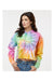Colortone 8333 Womens Crop Hooded Sweatshirt Hoodie Eternity Model Front