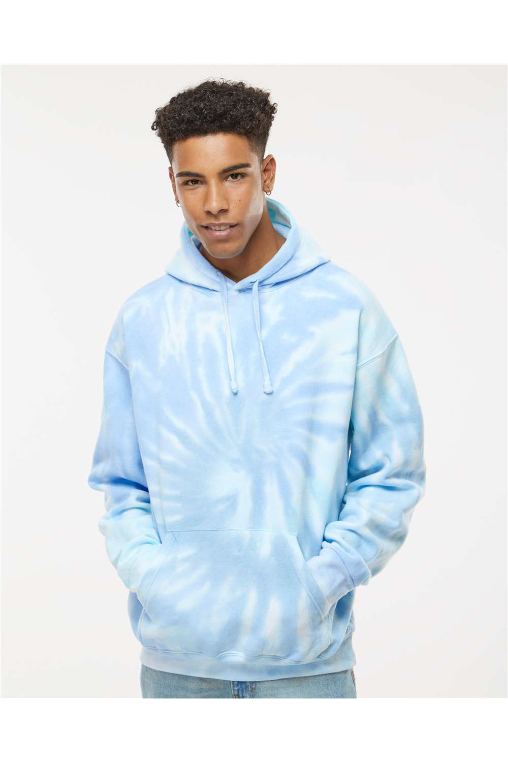 Colortone 8777 Mens Hooded Sweatshirt Hoodie Lagoon Model Front