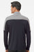 Adidas A552 Mens Moisture Wicking 1/4 Zip Sweatshirt Black/Grey Melange Model Back