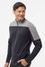 Adidas A552 Mens Moisture Wicking 1/4 Zip Sweatshirt Black/Grey Melange Model Side