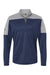 Adidas A552 Mens Moisture Wicking 1/4 Zip Sweatshirt Collegiate Navy Blue/Grey Melange Flat Front