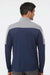 Adidas A552 Mens Moisture Wicking 1/4 Zip Sweatshirt Collegiate Navy Blue/Grey Melange Model Back