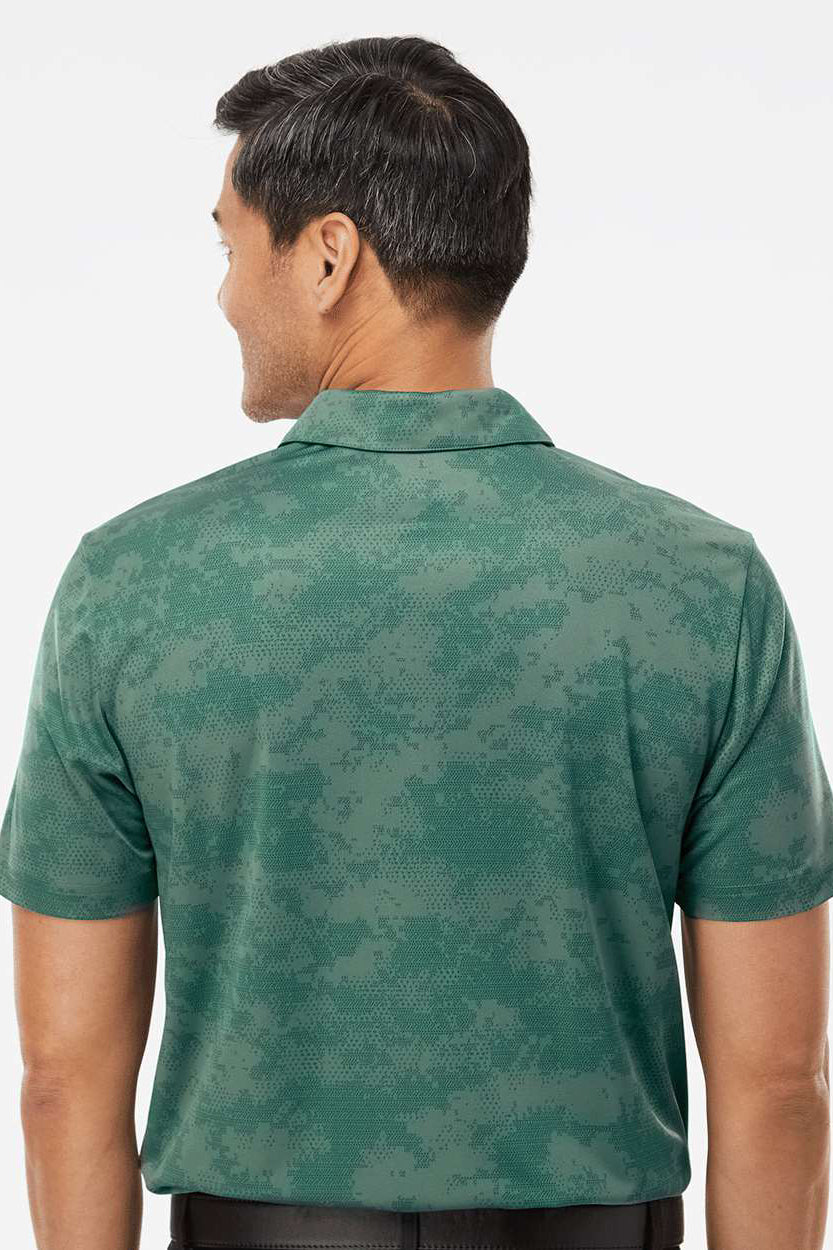 Adidas A550 Mens Camo Moisture Wicking Short Sleeve Polo Shirt Green Oxide Model Back