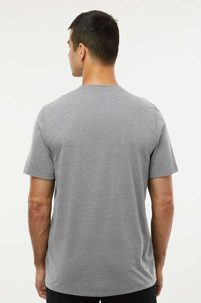 Adidas A556 Mens Short Sleeve Crewneck T-Shirt Heather Medium Grey Model Back