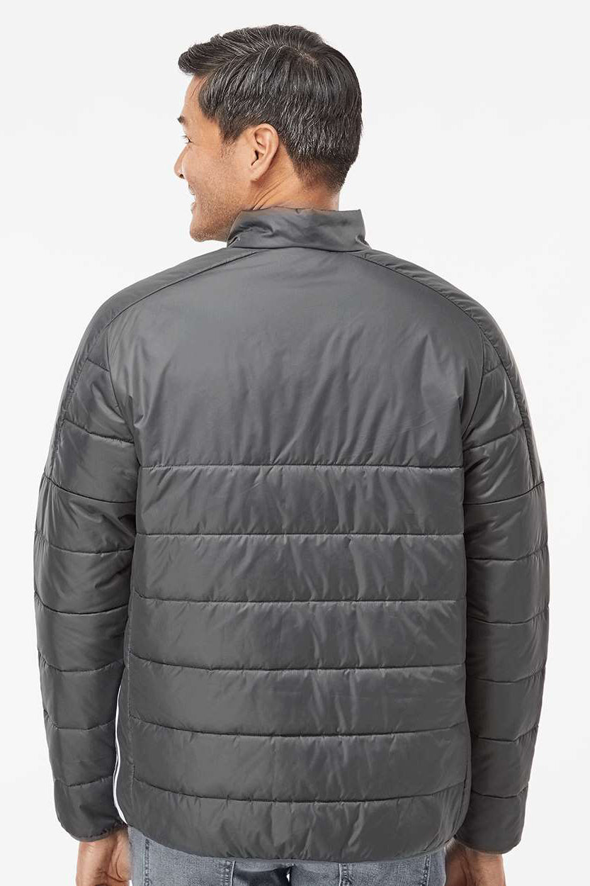 Adidas A570 Mens Full Zip Puffer Jacket Grey Model Back