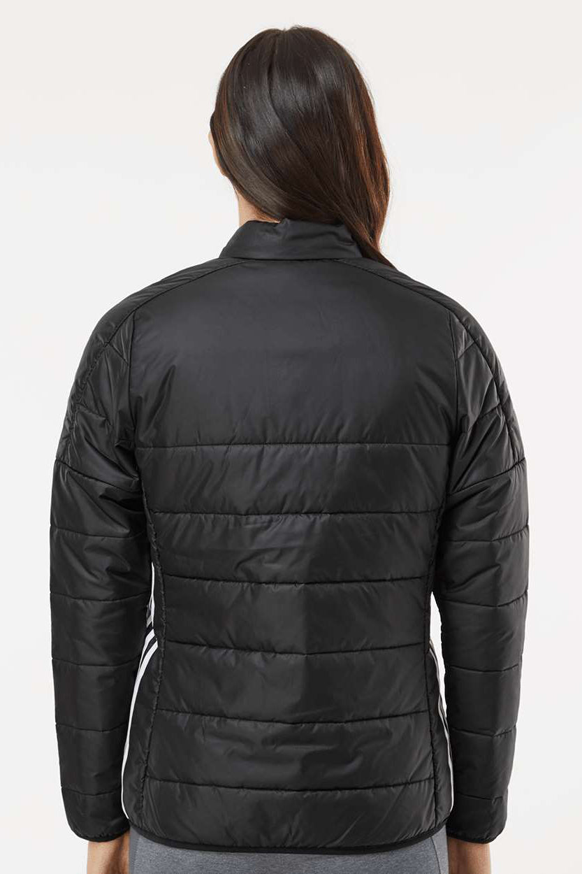 Adidas A571 Womens Full Zip Puffer Jacket Black Model Back