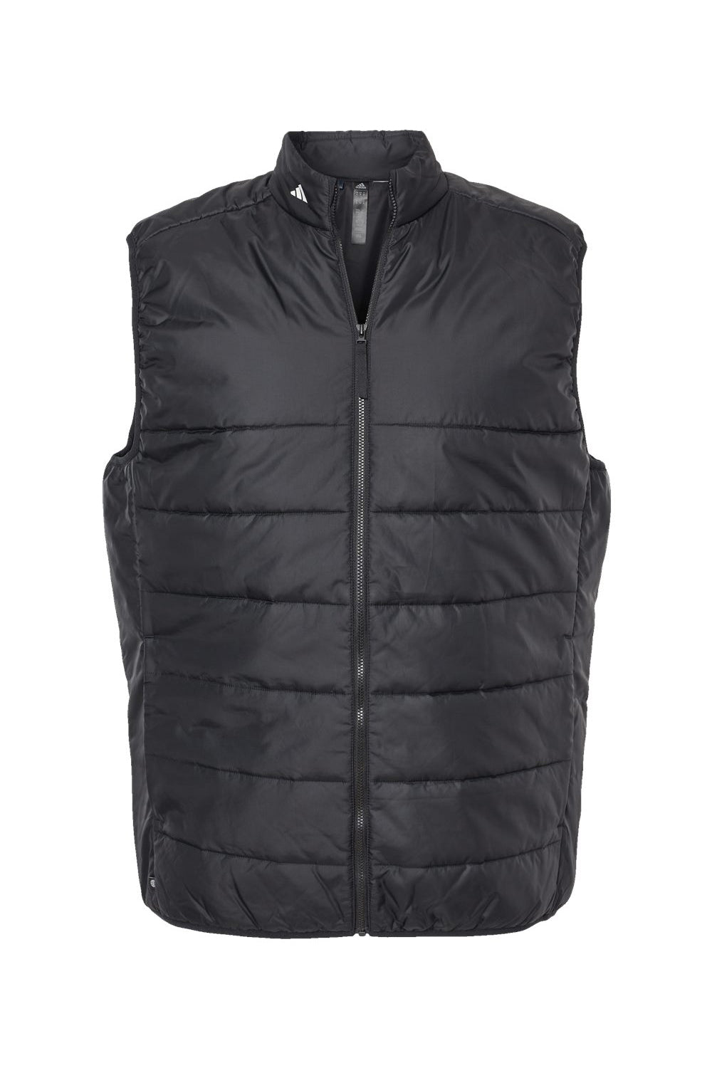 Adidas A572 Mens Full Zip Puffer Vest Black Flat Front