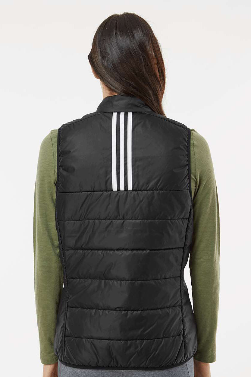 Adidas A573 Womens Full Zip Puffer Vest Black Model Back