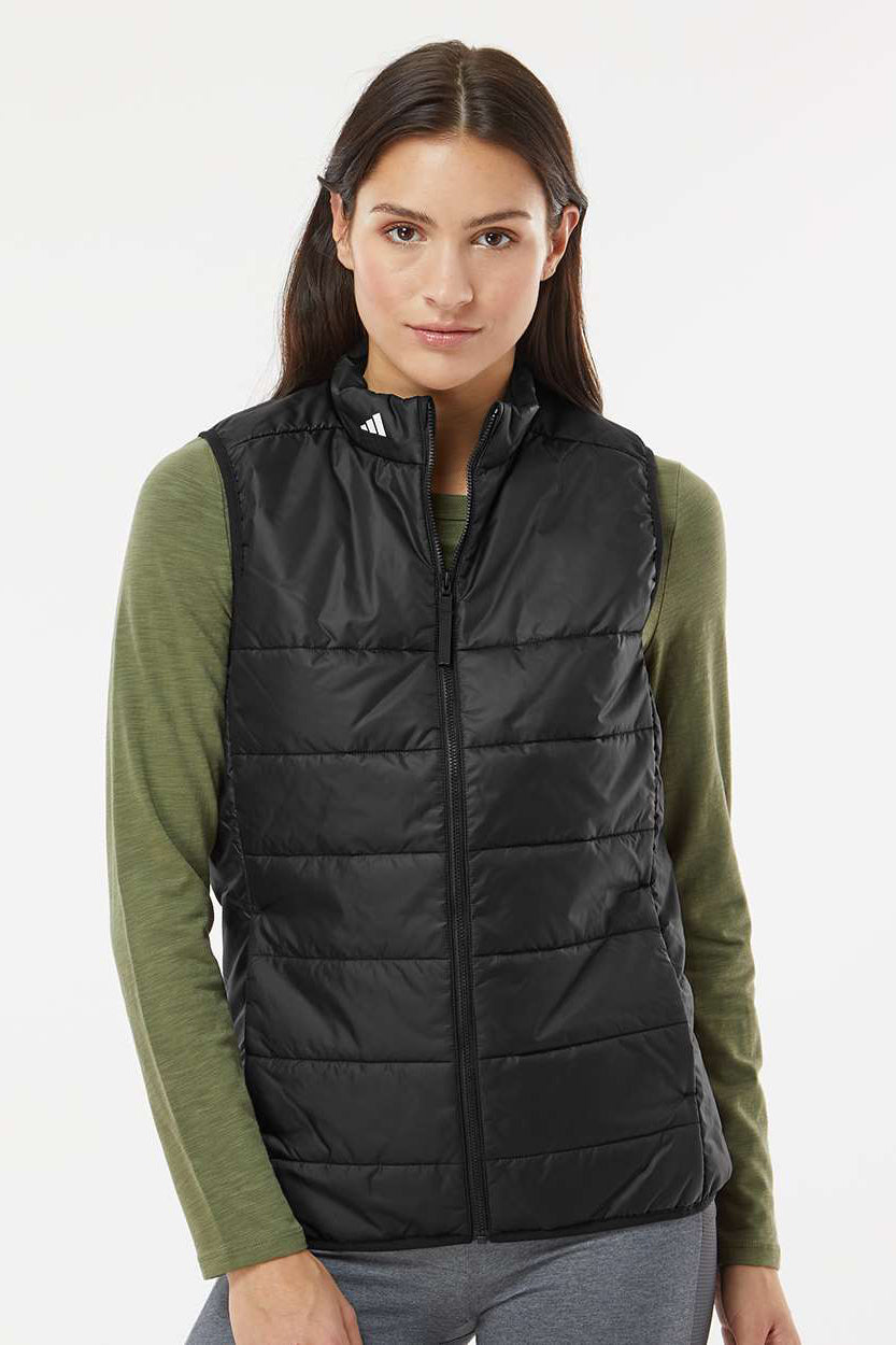 Adidas A573 Womens Full Zip Puffer Vest Black Model Front