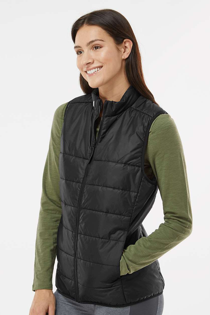 Adidas A573 Womens Full Zip Puffer Vest Black Model Side