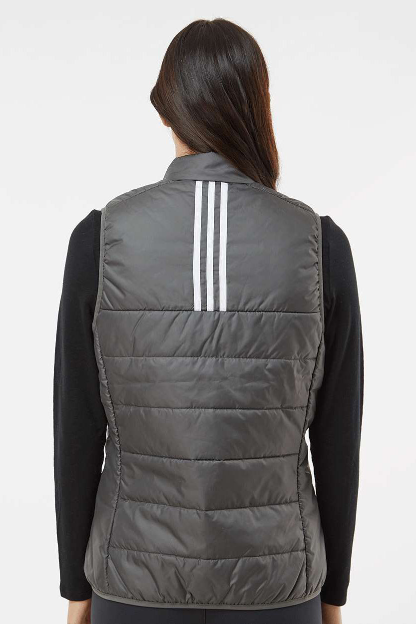 Adidas A573 Womens Full Zip Puffer Vest Grey Model Back