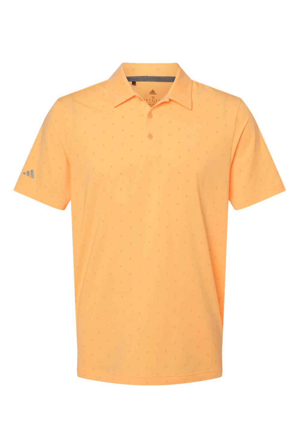 Adidas A574 Mens Pine Tree Moisture Wicking Short Sleeve Polo Shirt Acid Orange/Grey Flat Front